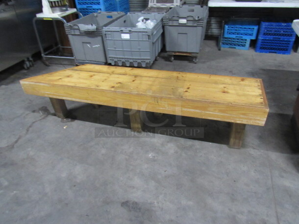 One Wooden Waiting Bench. 81.5X18.5X17