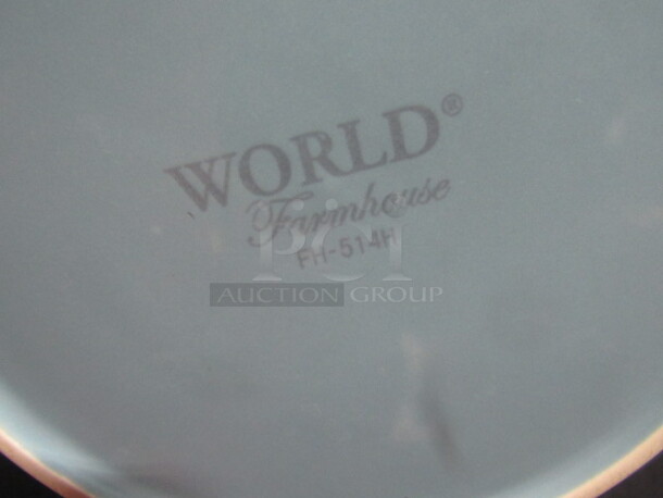 9 Inch Blue World Farmhouse Bowl. 10XBID. - Image 2 of 2