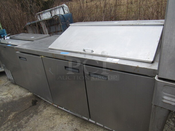 One 3 Door Manitowic Prep Table On Casters. Model# 4472N-18M-14N. 115 Volt. 72X32X45.