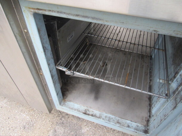 One SS Delfield 2 Door Prep Table On Casters. Model# F18FC78, 115 Volt. 76X31.5X44. Working.  - Image 2 of 2