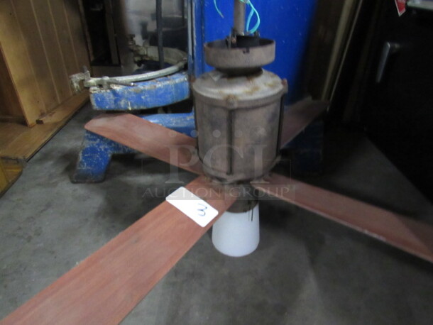 One Industrial Look 4 Blade Ceiling Fan, With Light.  - Image 2 of 2
