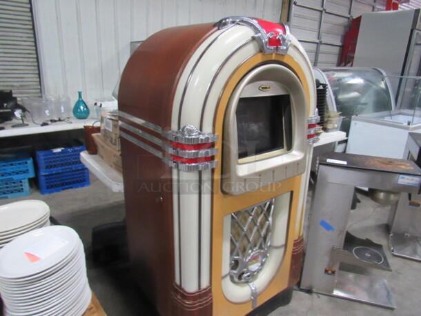 One Rowe AMI Juke Box With Key. Model# CD-RN. 120 Volt. 34X27X62. WORKING!!! - Image 2 of 3
