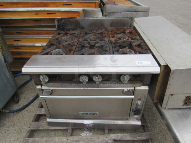 One Vulcan Natural Gas 6 Burner Range, With 2 Racks. 36X37X36 - Image 3 of 3