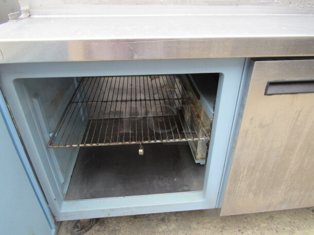 One Delfield 2 Door/2 Drawer Refrigerated Prep Table On Casters. 91X32X42 Tested And Working!!!! COLD COLD COLD!!! - Image 2 of 2
