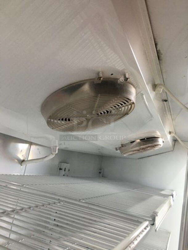 Master Bilt Commercial 3 Door Reach In Freezer Merchandiser! With Poly Coated Racks! Model BLG74HD Serial 014100! 115/208/230V 1Phase!
 - Image 7 of 10