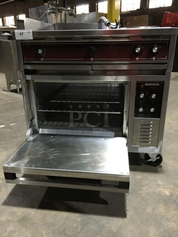 Southbend Commercial Electric Powered Flat Griddle! With 2 Right Side Hot Plates! With Full Size Oven Underneath! All Stainless Steel! On Casters! - Image 8 of 12