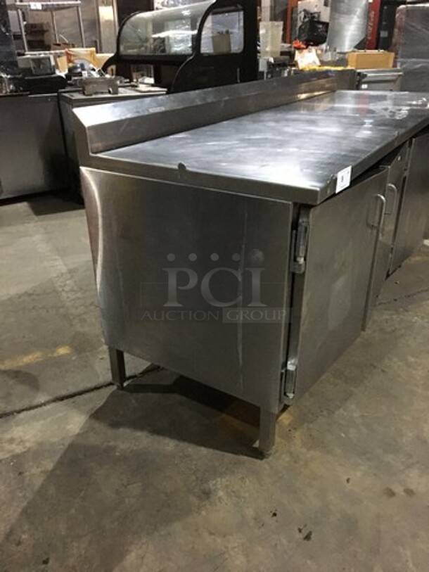 Amtekco Commercial Work/Prep Table! With Backsplash! With 4 Door Underneath Storage Space! All Stainless Steel! On Legs! - Image 2 of 10