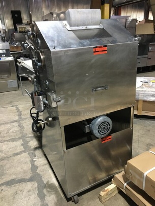 Acme Commercial Floor Style Heavy Duty Dough Sheeter! All Stainless Steel! Model 88 Serial 15139! 115V 1Phase! On Casters! - Image 4 of 9