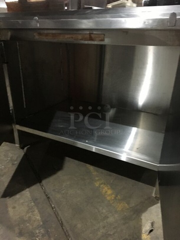 Amtekco Commercial Work/Prep Table! With Backsplash! With 4 Door Underneath Storage Space! All Stainless Steel! On Legs! - Image 8 of 10