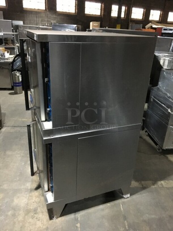 WOW! Duke Double Stacked Natural Gas Powered Heavy Duty Convection Oven! 6/13 Edition! With One View Through Door & One Solid Door! With Metal Racks! On Legs! 2 X Your Bid! Makes One Unit! - Image 2 of 9