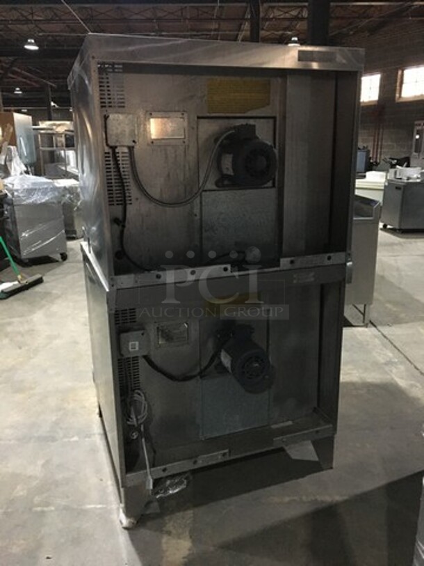 WOW! Duke Double Stacked Natural Gas Powered Heavy Duty Convection Oven! 6/13 Edition! With One View Through Door & One Solid Door! With Metal Racks! On Legs! 2 X Your Bid! Makes One Unit! - Image 3 of 9