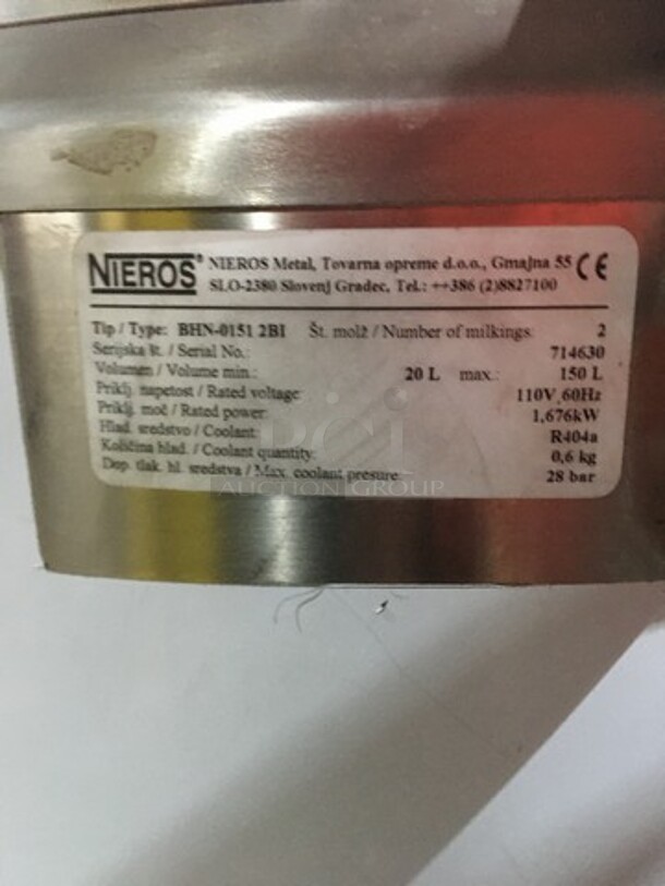 WOW! NEW! NEVER USED! Nieros Commercial Milk Chiller! Model BHN01512BI Serial 714630! 110V 1Phase!  - Image 10 of 11