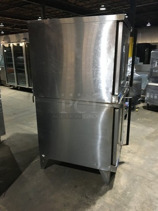 WOW! Duke Double Stacked Natural Gas Powered Heavy Duty Convection Oven! 6/13 Edition! With One View Through Door & One Solid Door! With Metal Racks! On Legs! 2 X Your Bid! Makes One Unit! - Image 4 of 9