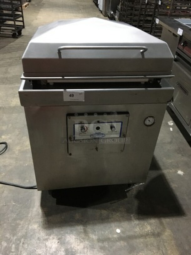 Sipromac Commercial Floor Style Single Chamber Vacuum Sealing Machine! All Stainless Steel! On Casters!