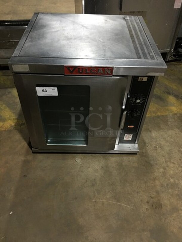 Vulcan Commercial Electric Powered Single Deck Convection Oven! With View Through Door! All Stainless Steel! Model ET4 Serial 872743! 240V 3Phase!

