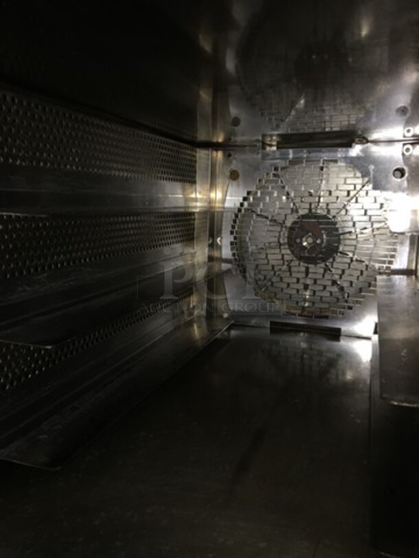 Belshaw Adamatic Commercial Electric Powered Dual Combi Oven! With View Through Doors! With Pan Racks Underneath! All Stainless Steel! Model FG189UZ84 Serial 2000003710FA032620! 2 X Your Bid! Makes One Unit! On Casters! - Image 6 of 11