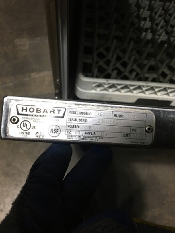 Sweet! Hobart Under The Counter Dishwasher! New Body Style! Model LXEC Serial 231178592! 120V 1 Phase! All Stainless Steel! With Dishrack!
 - Image 8 of 9
