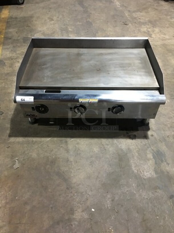 APW Wyott Commercial Countertop Electric Powered Flat Griddle! With Back & Side Splashes! All Stainless Steel! Model EG36I Serial 120871307015! 208/240V 1/3 Phase! On Legs!
