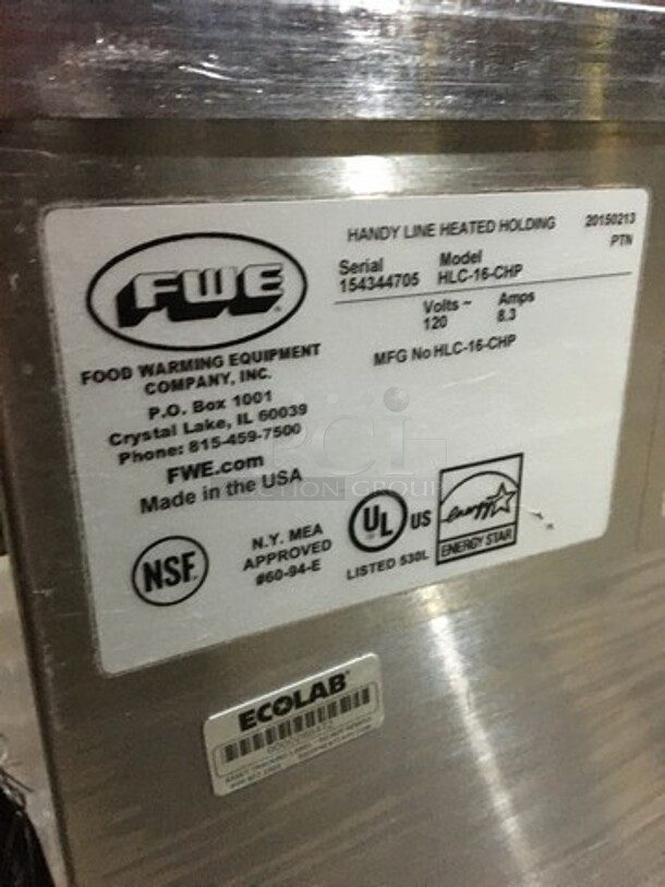 FWE Commercial 2 Door Food Warming/Holding Cabinet! All Stainless Steel! Model HLC16CHP Serial 154344705! 120V! On Commercial Casters! - Image 5 of 9