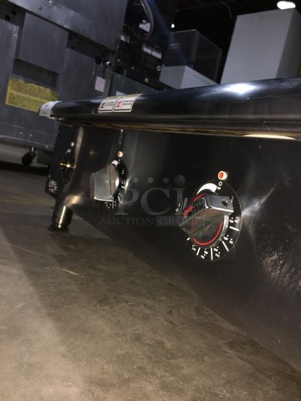 APW Wyott Commercial Countertop Electric Powered Flat Griddle! With Back & Side Splashes! All Stainless Steel! Model EG36I Serial 120871307015! 208/240V 1/3 Phase! On Legs!
 - Image 6 of 8