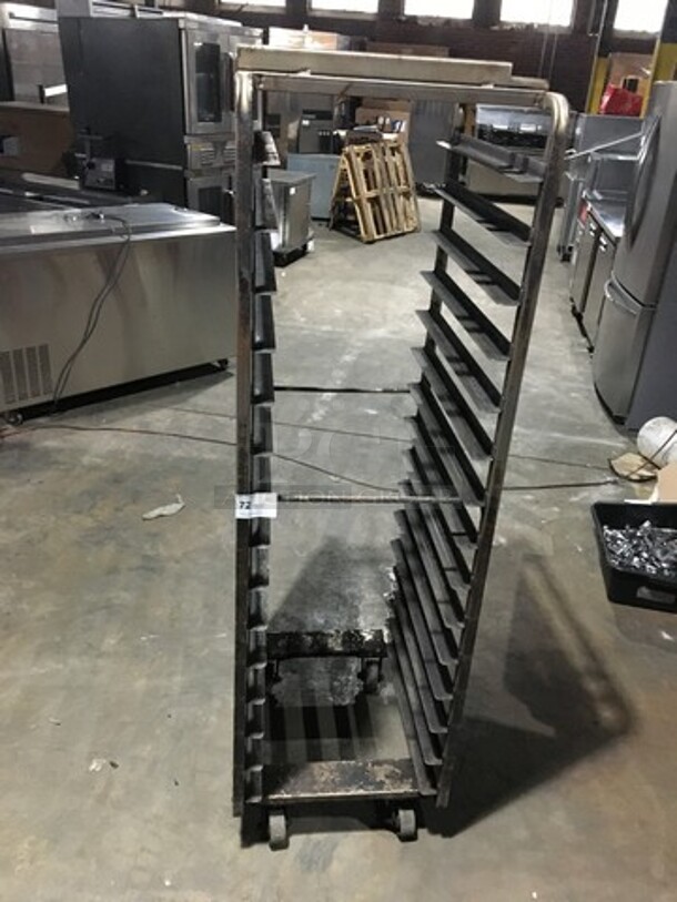 Metal Pan Transport Rack! Holds Full Size Pans! On Casters! 