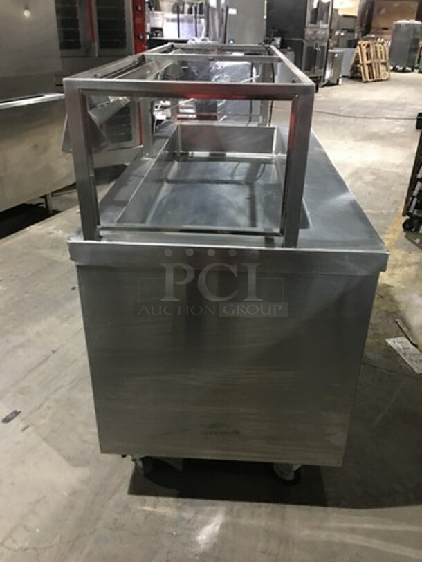 Dunhill Refrigerated Cold Pan/Salad Bar Work/Serving Station! With Underneath Storage Space! With Sneeze Guard! All Stainless Steel! Model C560MOLL Serial 08987! 120V 1 Phase! On Casters! - Image 4 of 10