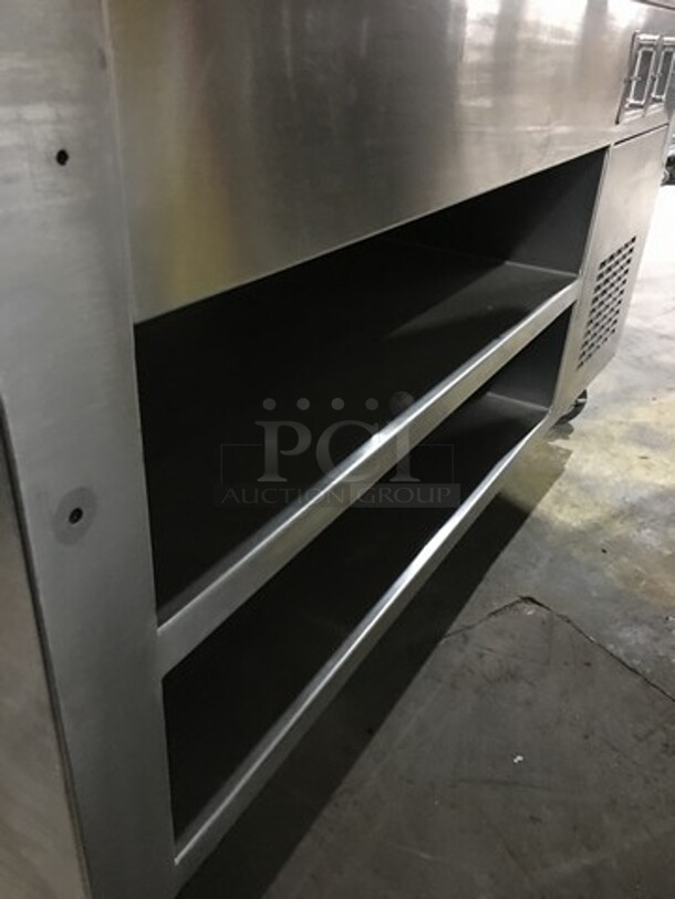 Dunhill Refrigerated Cold Pan/Salad Bar Work/Serving Station! With Underneath Storage Space! With Sneeze Guard! All Stainless Steel! Model C560MOLL Serial 08987! 120V 1 Phase! On Casters! - Image 7 of 10