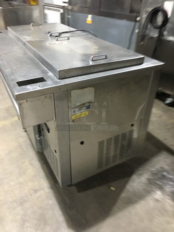 Wasserstrom Commercial Refrigerated Sandwich Prep Table! With 2 Door Underneath Storage Space! All Stainless Steel! Serial 2875! 120V! On Commercial Casters! - Image 3 of 11