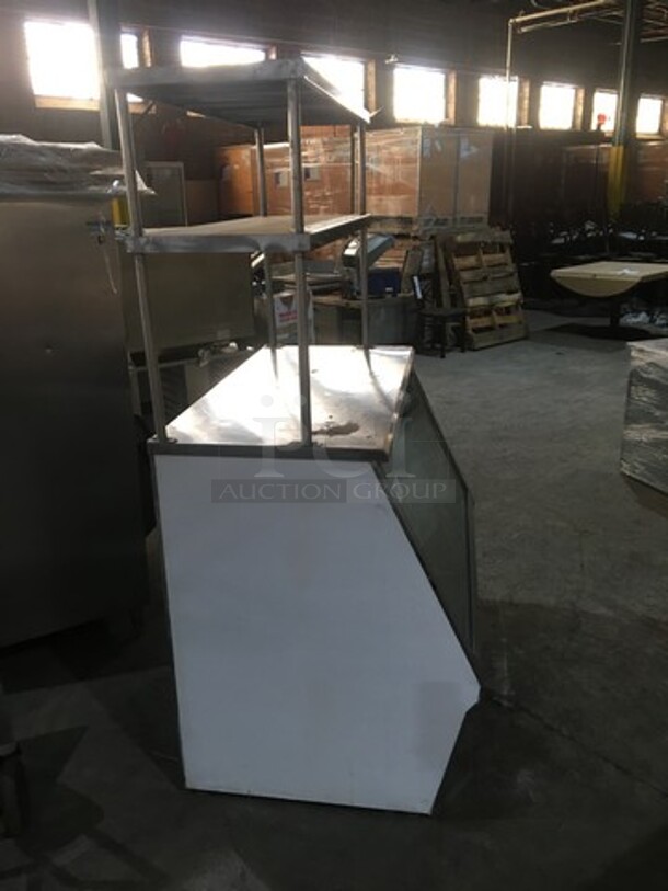 Nice! S & V Refrigerated Deli Display Case Merchandiser! Remote Compressor/No Compressor! With 2 Tier Stainless Steel Overhead Shelves! With Sliding Back Access Doors! Model CD4R Serial L0996014! 115V 1 Phase! - Image 2 of 9