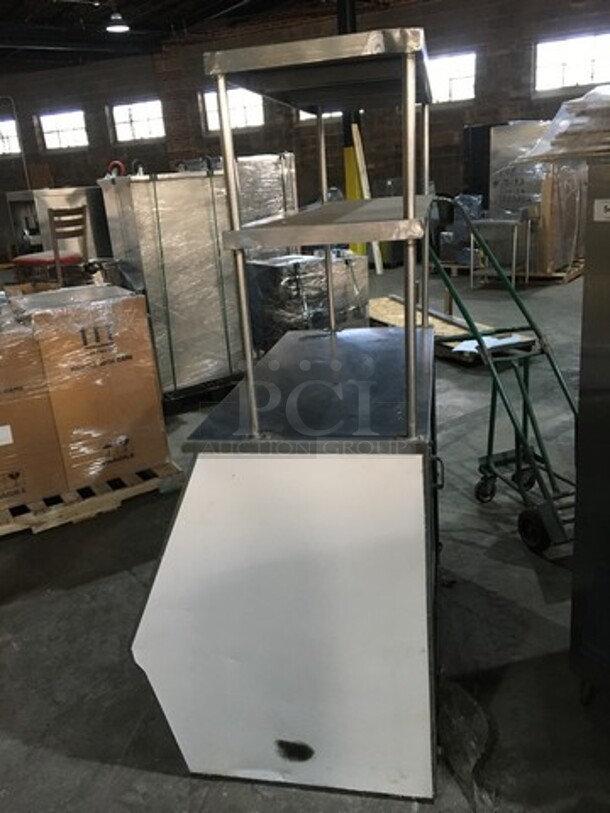 Nice! S & V Refrigerated Deli Display Case Merchandiser! Remote Compressor/No Compressor! With 2 Tier Stainless Steel Overhead Shelves! With Sliding Back Access Doors! Model CD4R Serial L0996014! 115V 1 Phase! - Image 3 of 9