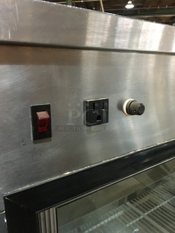 Nice! S & V Refrigerated Deli Display Case Merchandiser! Remote Compressor/No Compressor! With 2 Tier Stainless Steel Overhead Shelves! With Sliding Back Access Doors! Model CD4R Serial L0996014! 115V 1 Phase! - Image 8 of 9