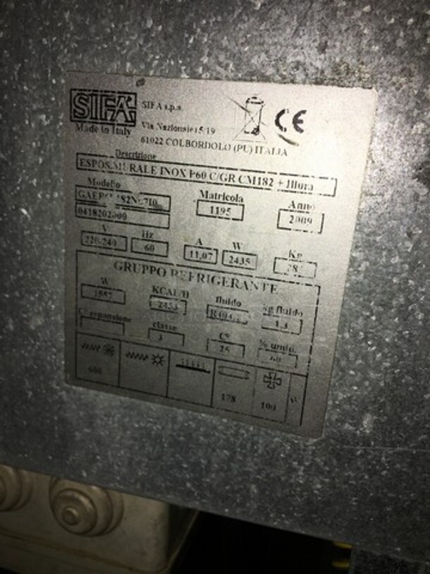 Sifa Refrigerated Open Grab-N-Go Case Merchandiser Showcase! Model GAEPCL82N0710 Serial 0418202000! 220/240V! - Image 7 of 9
