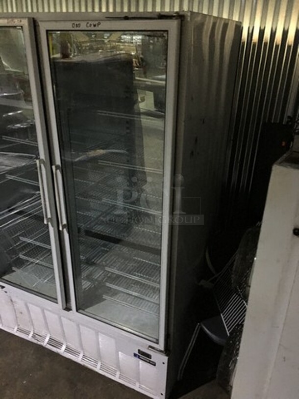 Master Bilt Commercial 2 Door Reach In Freezer Merchandiser! With Poly Coated Racks! Model BLG48HD Serial 120284! 115/208/230V 1Phase! - Image 2 of 9