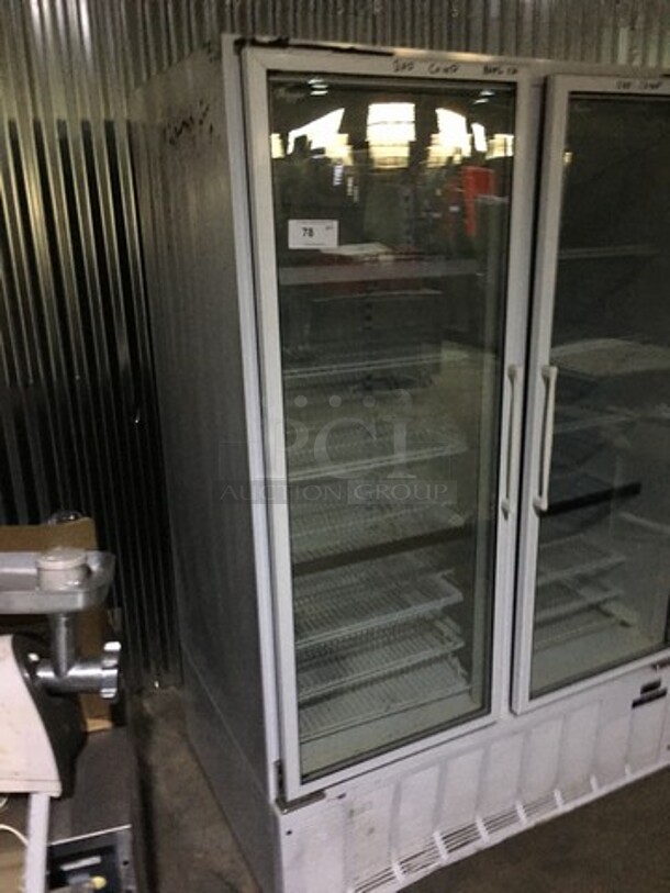 Master Bilt Commercial 2 Door Reach In Freezer Merchandiser! With Poly Coated Racks! Model BLG48HD Serial 120284! 115/208/230V 1Phase! - Image 3 of 9