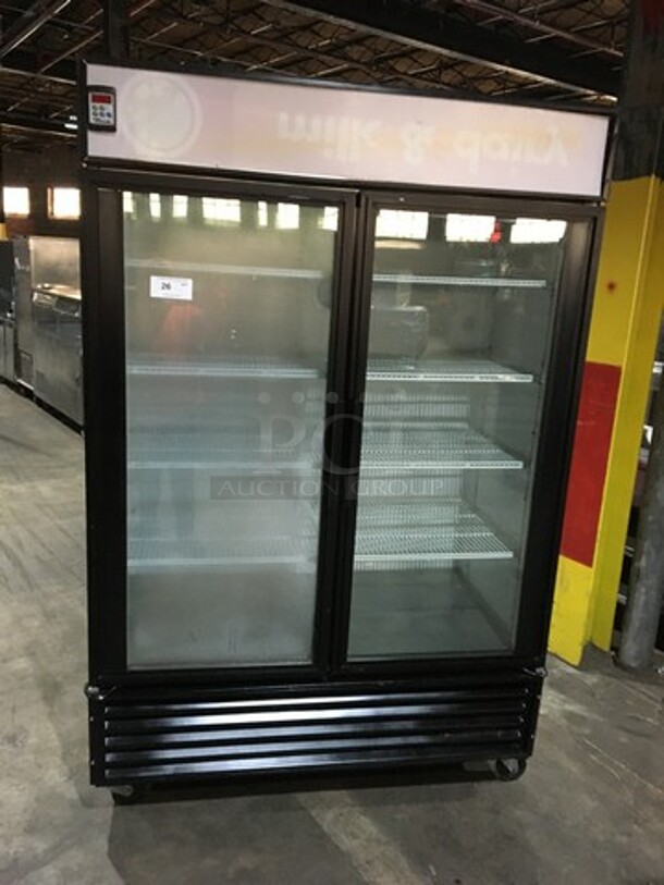 True Commercial 2 Door Reach In Refrigerator Merchandiser! With Poly Coated Racks! Model GDM49 Serial 5385088! 115V 1Phase!