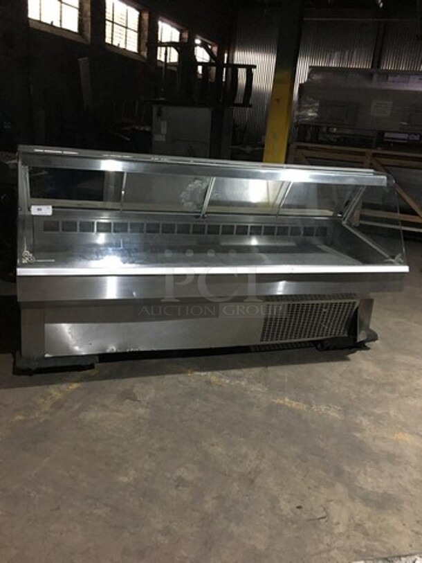 Federal Industries Commercial Refrigerated Deli Display Case! With 2 Sliding Rear Doors! With Commercial Cutting Board! All Stainless Steel Body! Model SQ8CD Serial 07121947296! 120V 1Phase!