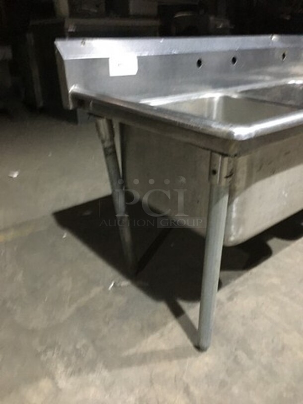 All Stainless Steel 4 Compartment Sink! With Backsplash! On Legs! - Image 7 of 8