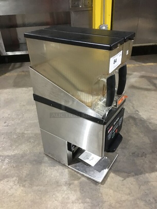 Bunn Commercial Countertop Dual Coffee Bean Grinder! All Stainless Steel! Model MHG Serial MHG0015185! 120V 1Phase!
 - Image 2 of 9