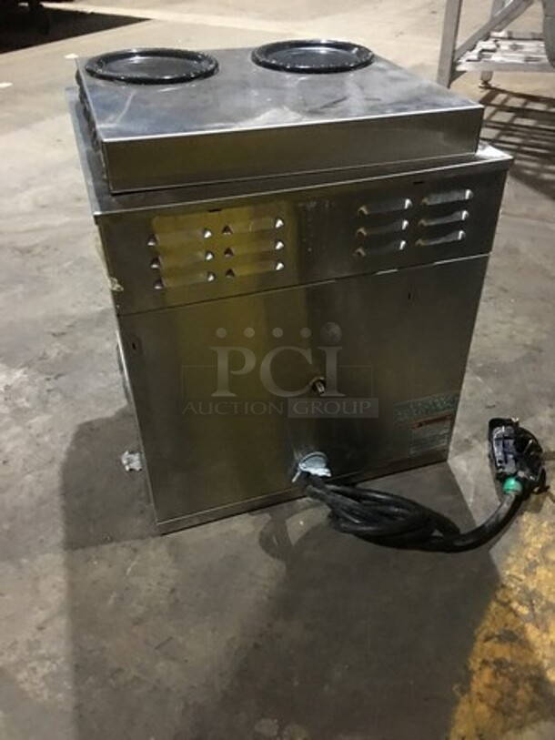 Bunn Commercial Countertop Dual Coffee Brewing Machine! Axiom Series! With 4 Coffee Pot Warming Stations! All Stainless Steel! Model AXIOM2/2TWIN Serial AXTN030162! 120/208/240V! 1Phase! On Legs! - Image 4 of 10