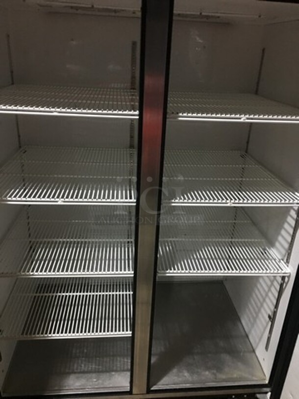 True Commercial 2 Door Reach In Refrigerator! With Poly Coated Racks! All Stainless Steel! Model TG2R2S Serial 8595188! 115V 1Phase! On Casters!
 - Image 4 of 8