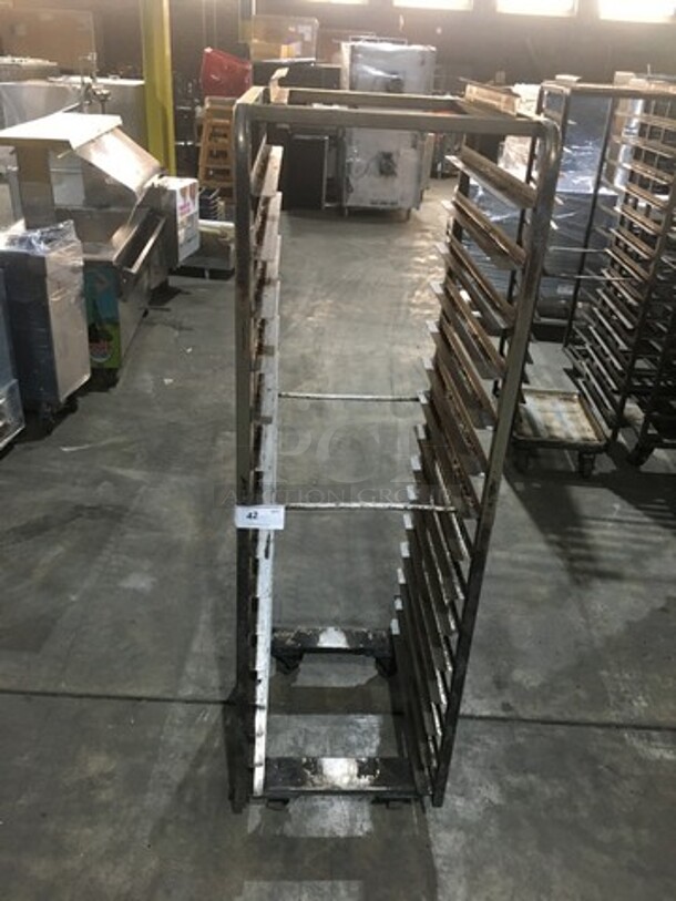 Baxter Rotating Commercial Metal Pan Transport Rack! Holds Full Size Trays! On Casters!