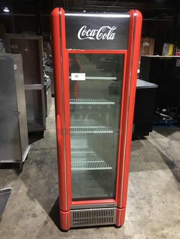 True Single Door Reach In Refrigerator Merchandiser! With Poly Coated Racks! Model GDM15EMRTOLD Serial 7792537! 115V 1Phase!
