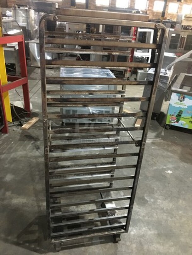 Baxter Rotating Commercial Metal Pan Transport Rack! Holds Full Size Trays! On Casters! - Image 2 of 5
