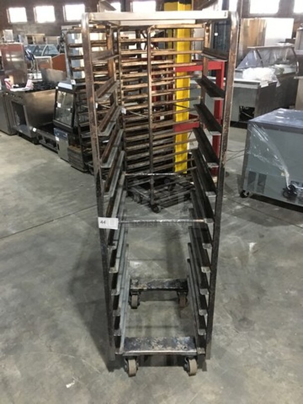 Baxter Rotating Commercial Metal Pan Transport Rack! Holds Full Size Trays! On Casters!