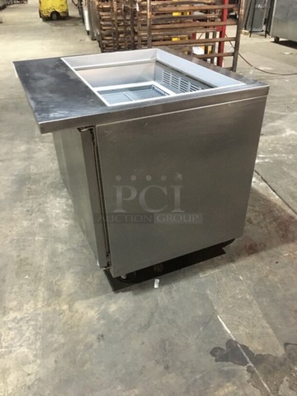 Beverage Air Commercial Mega Top Refrigerated Sandwich Prep Table! With 2 Door Underneath Storage Space! With Poly Coated Racks! All Stainless Steel! Model SPE3615M Serial 10600605! 115V 1Phase! - Image 3 of 10