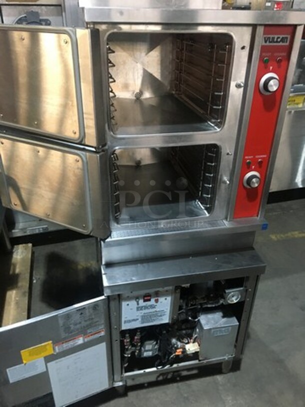 Vulcan Commercial Natural Gas Powered Dual Cabinet Steamer! All Stainless Steel! Model VSX24G171 Serial 271123508! On Legs!
 - Image 5 of 10