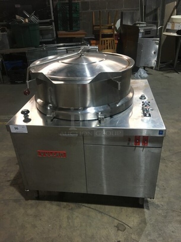 Vulcan Commercial 40 Gallon Tilting Steam Kettle! All Stainless Steel! Model VDMT40 Serial AP102391010U7027! On Legs! - Image 1 of 10