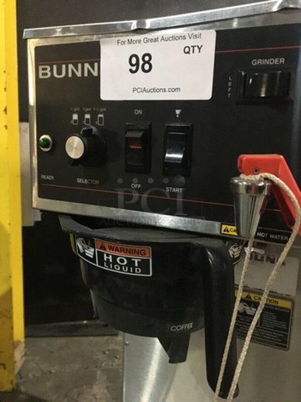 Bunn Commercial Countertop Coffee Brewing Machine! With Hot Water Dispenser! All Stainless Steel! Economy Series! On Legs! - Image 5 of 9
