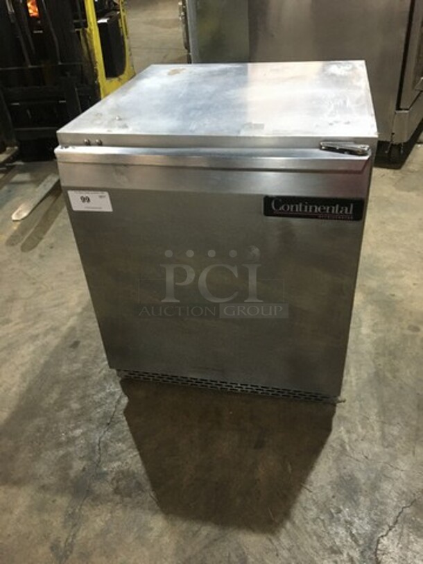 Continental Commercial Single Door Lowboy/Worktop Cooler! All Stainless Steel! Model UC27 Serial 14937059! 115V 1Phase!
