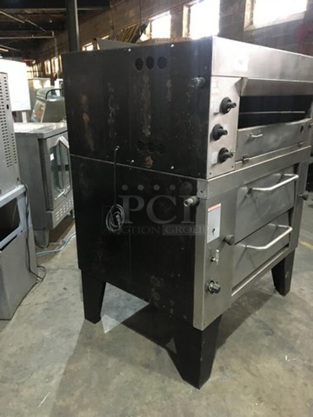 Nice! Attias All Stainless Steel Commercial Natural Gas Powered Double Deck Pizza/ Pita Rotating Baking Oven! On Legs! 2 X Your Bid! Makes One Unit!  - Image 3 of 12